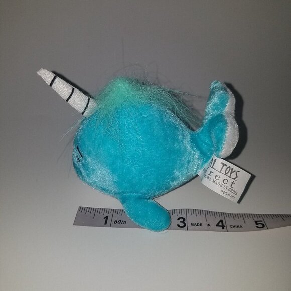 2 Narwhal Plush Lot Blue Pink Ocean Stuffed Animal Lot Ideal Toy Direct Small 4" - Picture 9 of 9